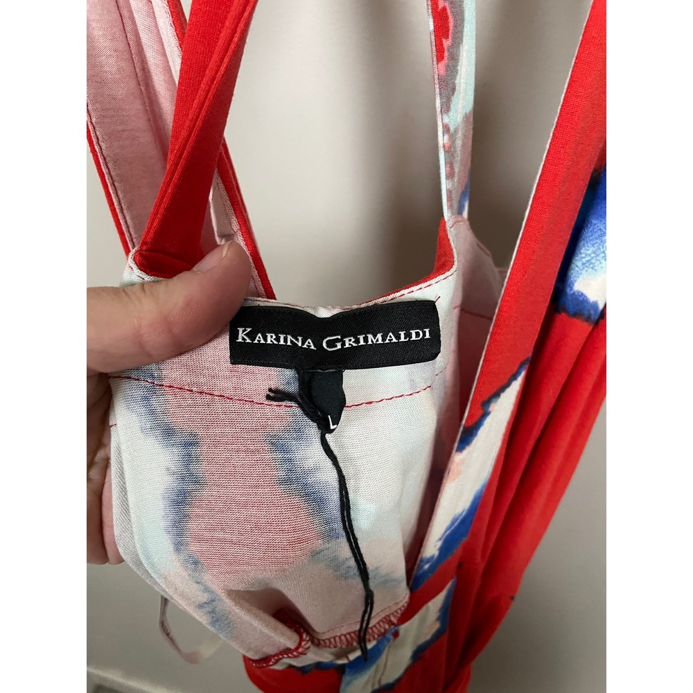 Revolve Karina Grimaldi Lena Knit Maxi Wrap Dress In Coral Moon Size Large - Picture 7 of 8